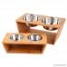 Chirde Elevated Dog and Cat Bamboo Pet Feeder Double Bowl Raised Stand Comes with Extra Two Stainless Steel Bowls (US STOCK) - B07F9KPT8L