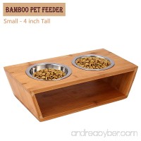 Chirde Elevated Dog and Cat Bamboo Pet Feeder Double Bowl Raised Stand Comes with Extra Two Stainless Steel Bowls (US STOCK) - B07F9KPT8L