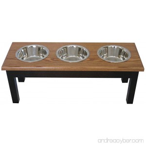 Classic Pet Beds 3-Bowl Traditional Style Ash Pet Diner Large Espresso/Cherry - B009GGWCT6