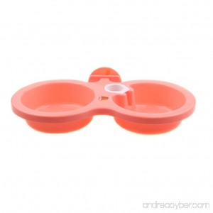 Emours Plastic Elevated Dog Double Bowl No Tip Pet Bowl Water and Food Feeder Cage Bowl Hanging Pet Coop Cups Pale Pink - B072N591X4