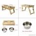 Idepet Pet Feeding Station Dog Blow Raised Pet Food Holder Wood Elevated Bowls for Small Dogs and Medium Dogs with Double Stainless Steel Cat Bowl Adjustable Raised Dog Feeder - B076BHC2X5