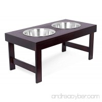 Internet's Best Bamboo Elevated Pet Feeder | 2 Dog Bowls | Raised Stand with Double Stainless Steel Bowls - B072MJ7M97