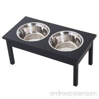 PawHut 23” Wooden Heavy Duty Dog Food Bowls Pet Elevated Feeding Station - B07D8S7HXM