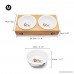 Pet Food Bowls with Stand MLCINI Bamboo Elevated Anti-Slip Pet Feeder and 2 White Ceramic Bowls for Small and Medium Dogs Cats - B0772D47TC