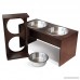 PetFusion Elevated Pet Feeder in Premium Solid Wood. FOOD GRADE Stainless steel bowls - B008LMROJ4