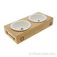 Saim Raised Pet bowls for Cats and Small Dogs w Bamboo Stand - B0727V9P3V