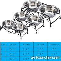 Stainless Steel Raised Pet Bowl wtih Double Dog Cat Food and Water Feeder Dish Retro Iron Elevated Stand - B074DZV68L