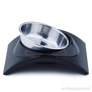 Super Design Removable Stainless Steel Dog Cat Bowl with Melamine Stand for Food and Water Feeder - B014RJCQ1U