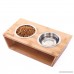 Tobbi 4 H Double Bowl Dog Cat Feeder Elevated Raised Stand Feeding Food Water Pet Dish - B07B3R4JZC