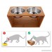Utheing Raised Bowls & Feeding Stations Elevated Dog Cat Bowls Stand with 2 Stainless Steel Bowls Raised Pet Feeder Suitable for Small and Medium Dogs & Cats (Large(16.8 x 9 x 7inch)) - B07CN2W75V