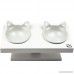 ViviPet 15 Degree Tilted Platform Pet Feeder for Pets Under 20lbs - Solid Pine Stand with Ceramic Bowls dog bowl cat bowl - B0123HPNAE