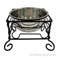 Wrought Iron Hi-Rise Stand With Single Stainless Steel Feeder Deep Bowl #90424 - B06XYZ5X9R