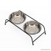 Ztl Stainless Steel Double Pet Bowls with Iron Stand Dog Cat Food & Water Dish Bowl Raised Feeders - B072XK9G9P