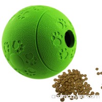 Aduck Interactive IQ Treat Dog Fetch Ball Toy [Fun Feeder][Safety Nature Rubber] Food Dispensing Puzzle Puppy Toy for Training Playing Running Chasing & Slow Eating - 3.2 Inch - B071JC4JQX