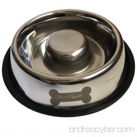 Bowl Appetit Interactive Stainless Steel Slow Feeder Dog Bowl Pet Bowl Slow Feed with Non-Slip Base Stop Bloat - B07DGMTTJG