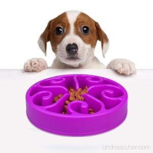 Dog Bowl Feeder Fun Slow Feeder Helping Prevent Obesity Bloat Regurgitation and Overeating Anti-Skid Design (purple) - B075J92VQN