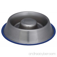 Indipets Extra Heavy Stainless Steel Non Tip - Anti Skid Health Care Slow Feeding Dish Colors May Vary - B0033PR7CS