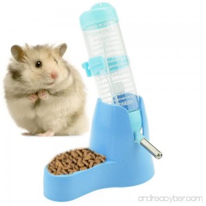 125ml/4.2ozPet Drinking Bottle with Food Container Base Hanging Water Feeding Bottles Auto Dispenser for Hamsters Rats Small Animals Ferrets Rabbits Small Animals - B073VRH7JS