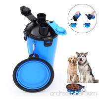 HLovebuy Pet Water and Food Bottle 2 in 1 Water Container Portable Dog Travel Outdoor Food Bottle with Bowl for 250g Food and 350ml Water - B07C73LSHX