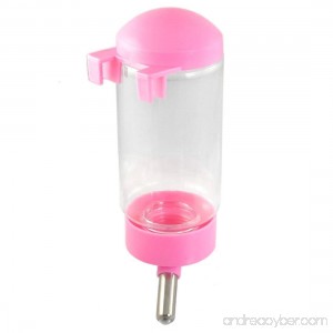 TOOGOO(R) Doggie Dog Drinking Hanging Water Bottle Pet Dispenser Pink Clear 370ml - B00JFOMGBI