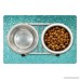 Ambesonne Turquoise Pet Mat for Food and Water Small Dot Mosaic Tiles Shape Simple Classical Creative Artful Design Rectangle Non-Slip Rubber Mat for Dogs and Cats Teal Turquoise Seafoam - B075XF5YRR
