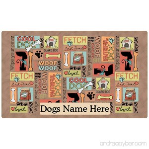 Drymate Pet Placemat Dog Food Mat - Personalized Pet Food Mat - Personalized Placemats For Dogs (Made from Recycled Fibers Machine Washable) - B01N7G2L57 id=ASIN