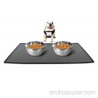 Leeko Large Pet Food Mat Food Grade Silicone Waterproof Non-Toxic Non-Allergenic Cat or Dog Feeding Placemat 24" x 16" x 0.4" - B01N3RMVGX