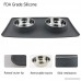 ONME Dog Double Bowl Silicone Mat Stainless Steel Removable Pet Water Food Bowls Cat feeding Station with Spill and Skid Resistant Silicone Base - B071WYFZKL