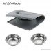 ONME Dog Double Bowl Silicone Mat Stainless Steel Removable Pet Water Food Bowls Cat feeding Station with Spill and Skid Resistant Silicone Base - B071WYFZKL