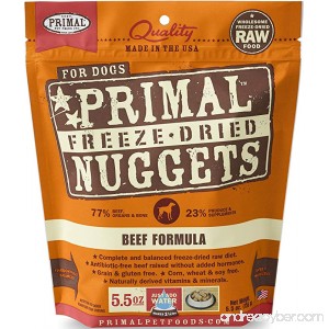 Primal Pet Foods 850334004317 Freeze Dried 5.5 oz Nugget Dog Beef - B017A5EI2S