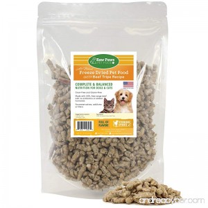 Raw Paws Pet Premium Raw Freeze Dried Green Tripe for Dogs & Cats - All Natural Dog Food & Cat Food - Grass Fed Beef - Made in USA Only - Grain Gluten & Wheat Free - B01I1XH1T0