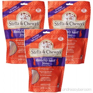 Stella & Chewy's Freeze Dried Dog Food for Adult Dogs Rabbit Dinner 5.5-Ounce Bag (3 Pack) - B019WSHVZ2