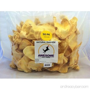 100% Awesome Dog Chews All Natural Cow Ears 50 Count - FDA / USDA Inspected Through a Registered FDA Plant - B01GU7EP8O