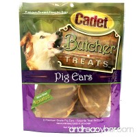 cadet Butcher Treats Pig Ears for Dogs; 5 oz. 6 pk. - B00T67LVSS