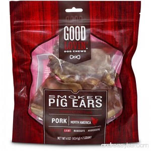 Good Lovin'' Smoked Pig Ear Dog Chews 4 oz. - B077L487ZM
