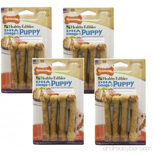 16 Count Nylabone Healthy Edibles Turkey and Sweet Potato Flavored Puppy Dog Treat Bones Size Petite - (4 Packs with 4 per Pack) - B01BCOB7WC