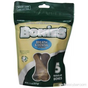 BONIES Natural Dental Bones Multi-Pack REGULAR (5 Bones / 11.15 oz) - B004OA5ZES