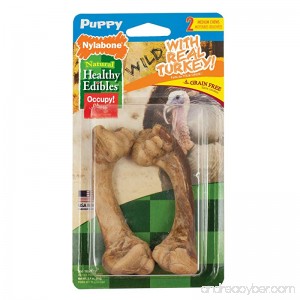 Nylabone Healthy Edibles Puppy Chew Treats Turkey Medium 2 Count - B01HQMFOPK