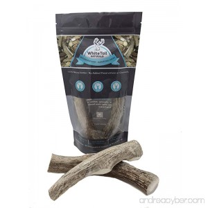 WhiteTail Naturals 2 Pack - Large Premium Deer Antlers for Dogs All Natural Dog Chews - Grade A - B076B7XQ6Q