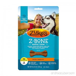 Zukes Z‑bone Clean Carrot Dental Chews Mini Bones ‑ 18 count - B00HYF87X6